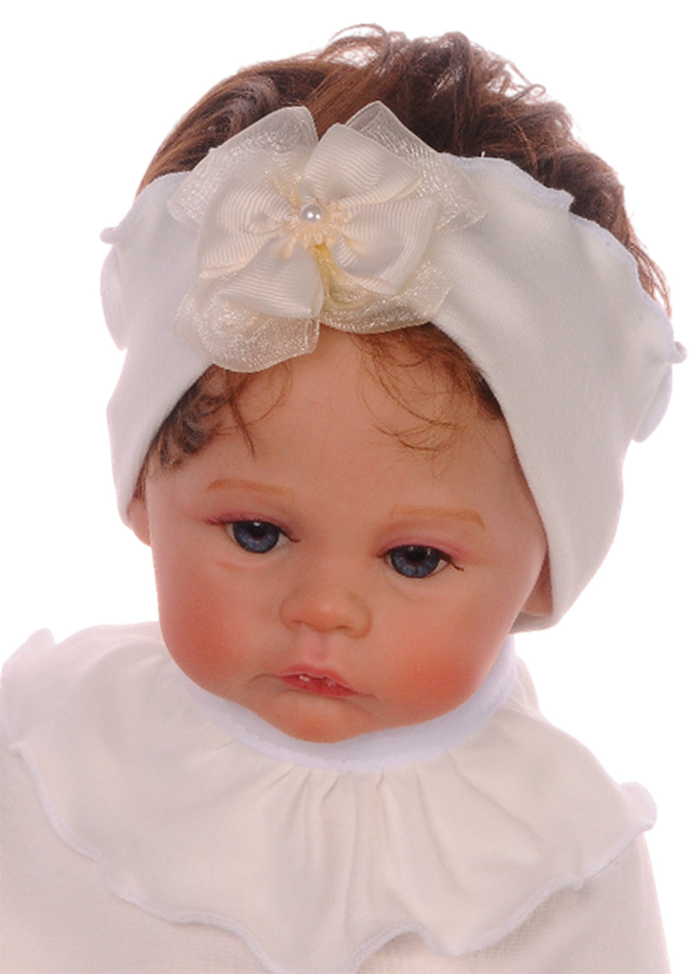 Stirnband Kopfband in Creme mit Blume