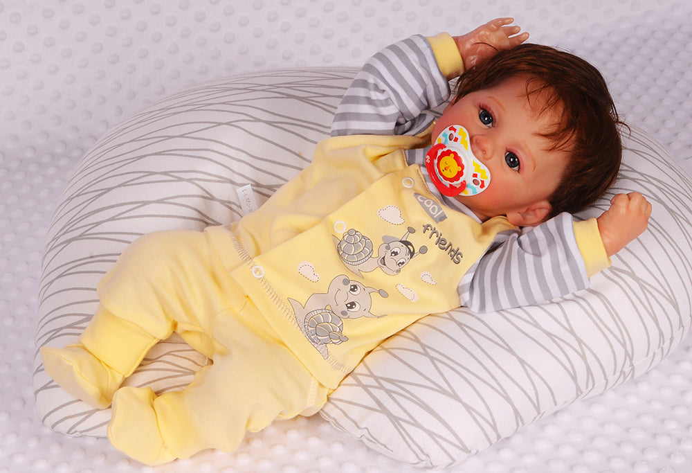 Hose Baby Anzug 2Tlg Hose und Hemdchen in Gelb mit Schnecken