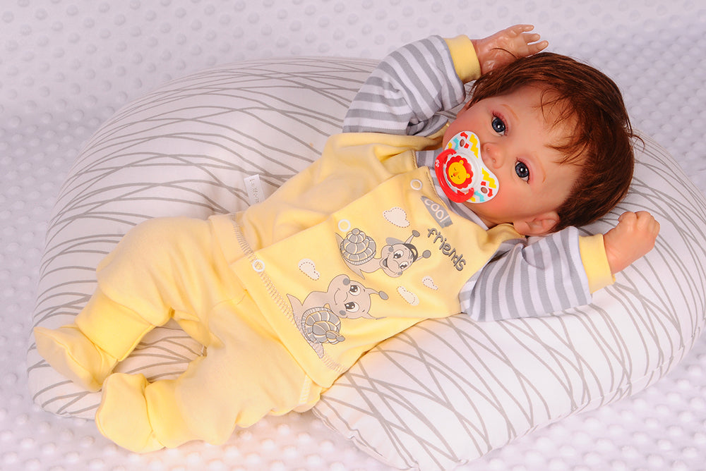Hose Baby Anzug 2Tlg Hose und Hemdchen in Gelb mit Schnecken