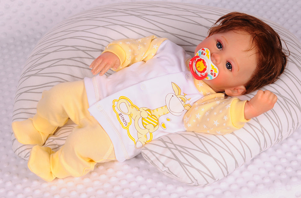 Hose Baby Anzug 2Tlg Hose und Hemdchen in Gelb mit Giraffen Motiv