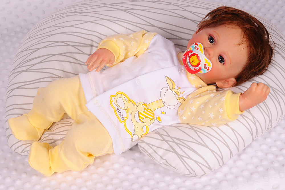 Hose Baby Anzug 2Tlg Hose und Hemdchen in Gelb mit Giraffen Motiv