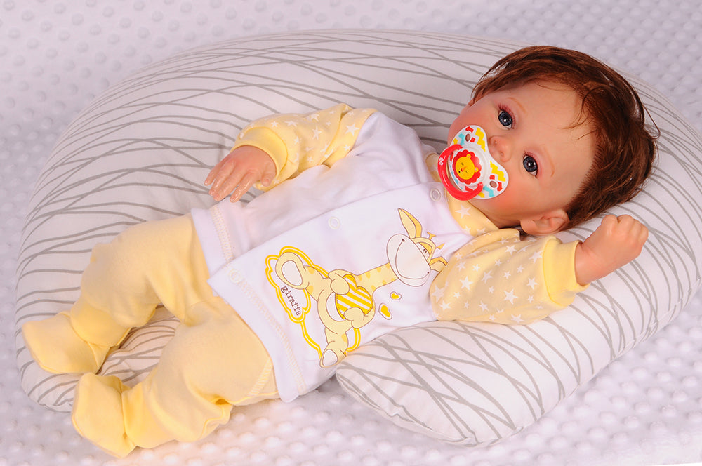 Hose Baby Anzug 2Tlg Hose und Hemdchen in Gelb mit Giraffen Motiv