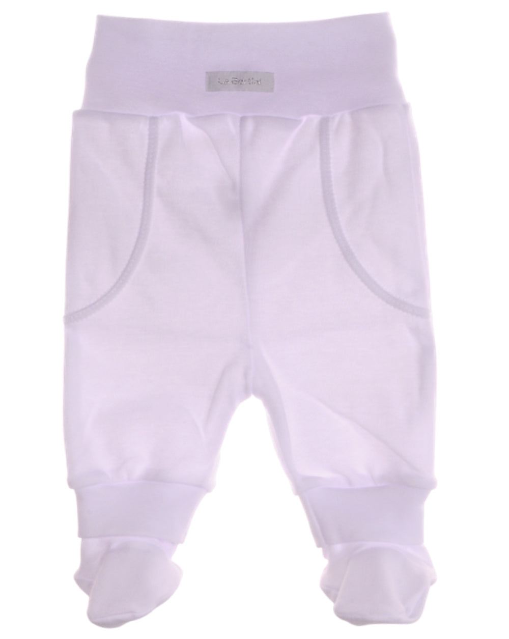 Baby Hose mit Füßchenin Weiß neutral