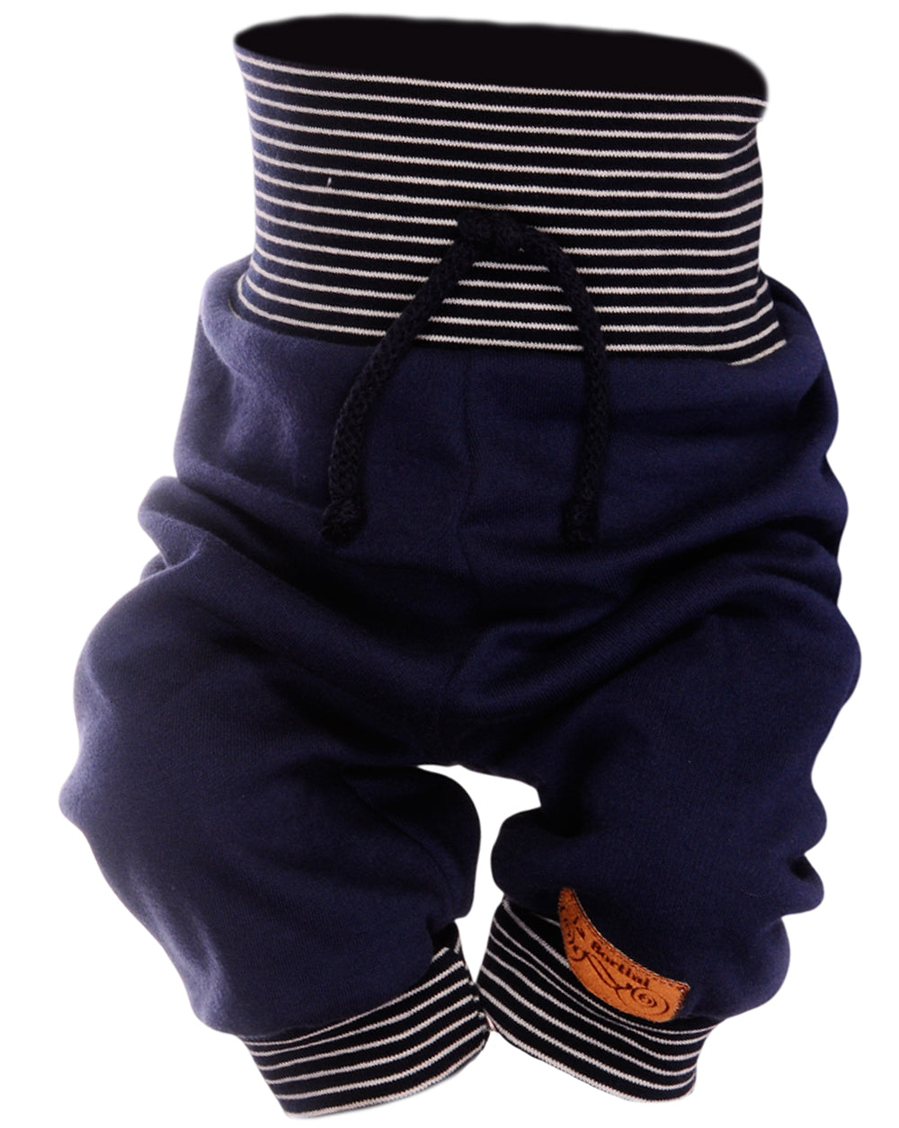 Baby Anzug Wickelbody mit Kratzschutz und Mitwachshose in Blau