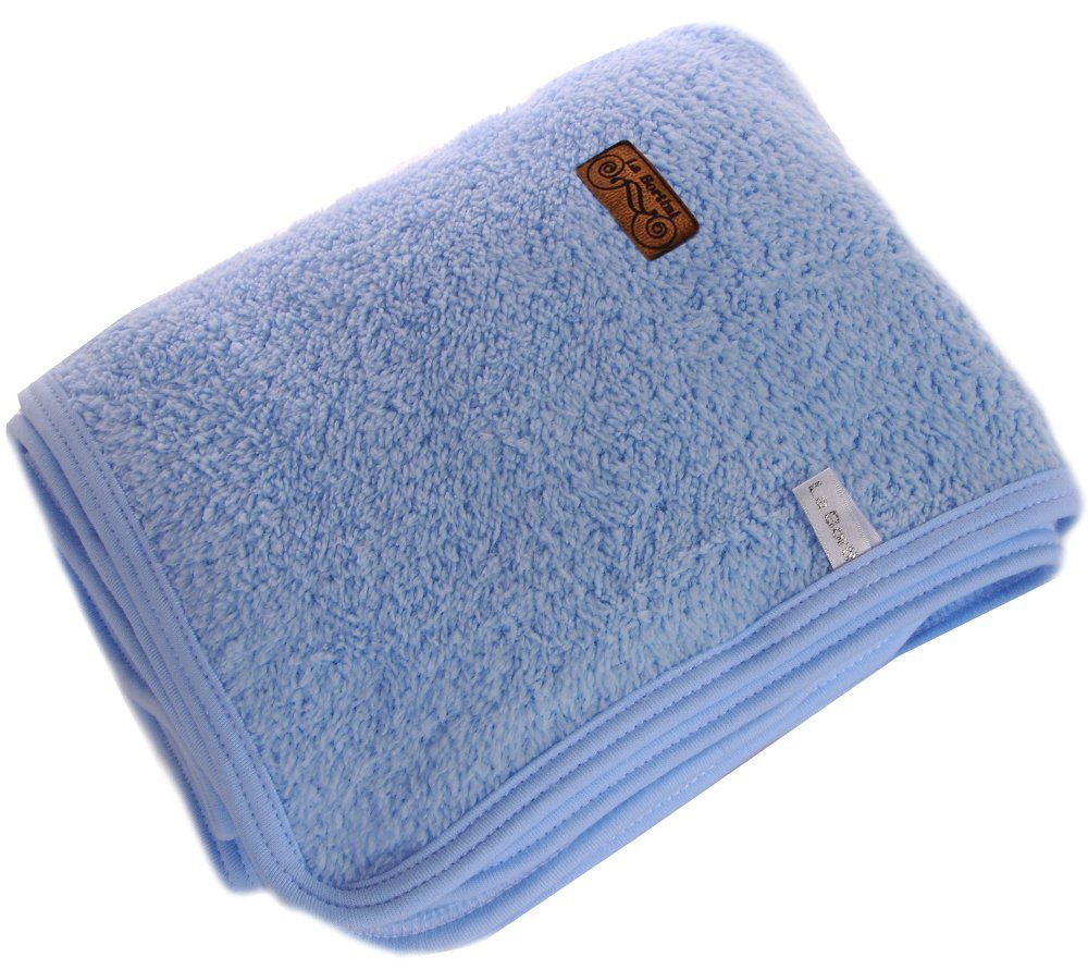 Flauschige Baby Decke Wagendecke in Blau