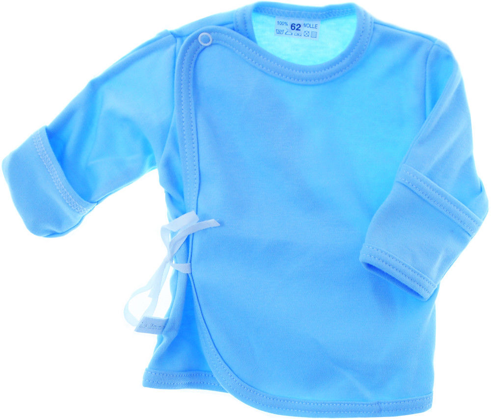Wickelshirt Baby Wickelhemdchen in Blau Erstlingsshirt