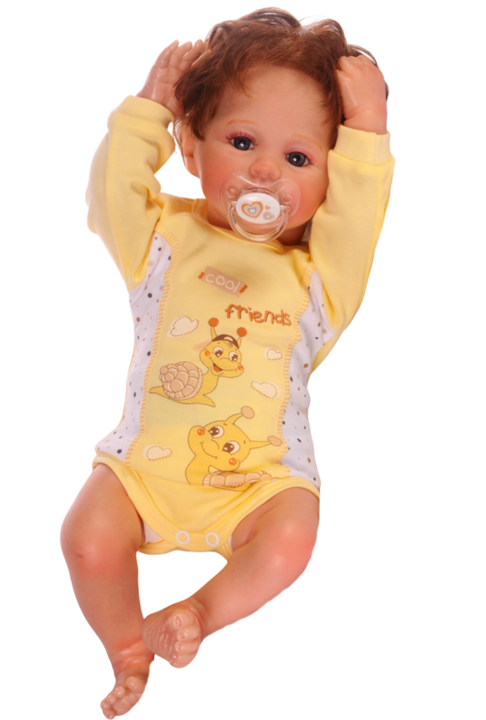 Erstlingsset Baby Anzug in Gelb Hose Body Mütze neutral