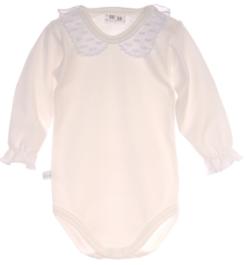 Body in Creme mit festlichm Kragen langarm Baby