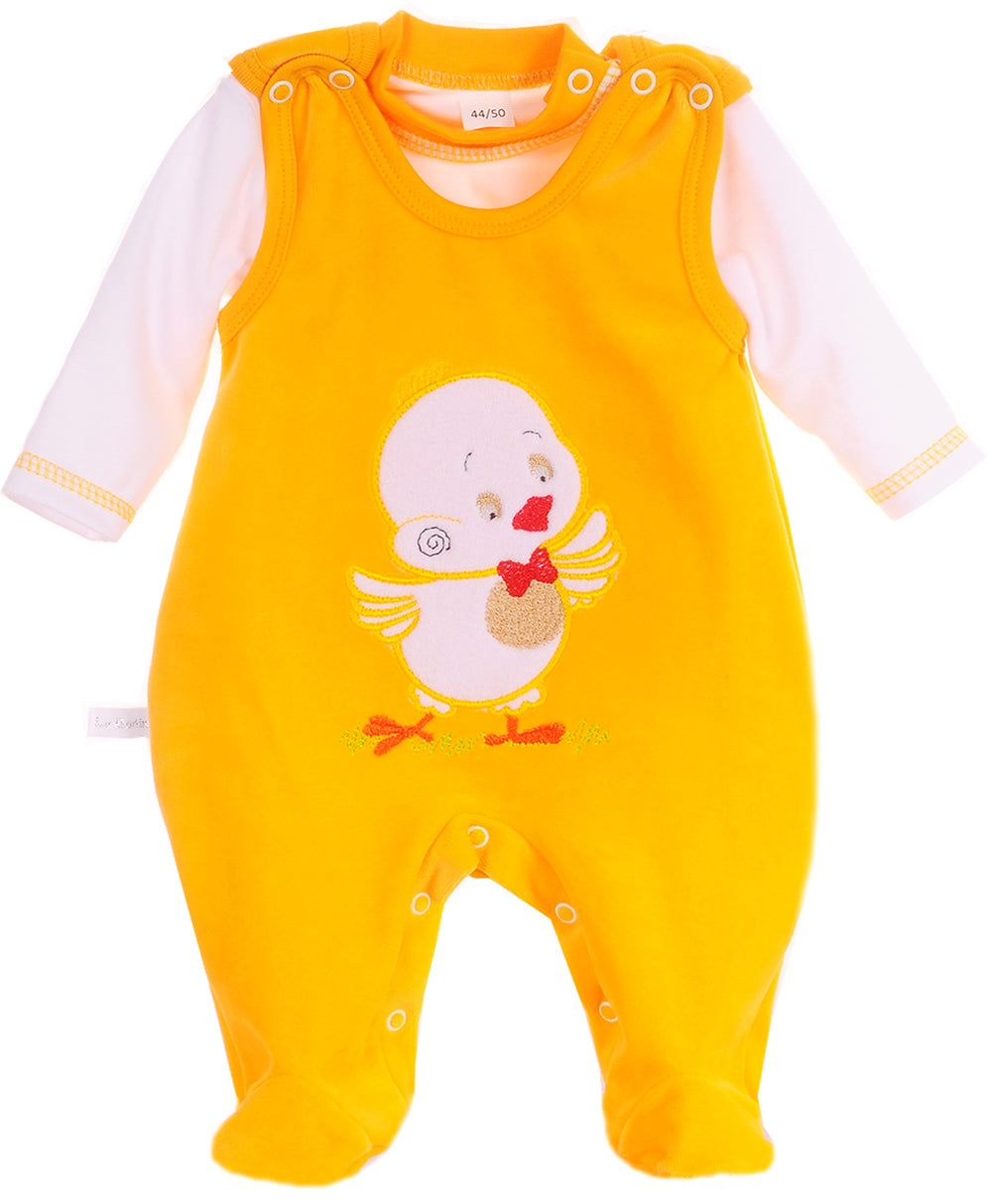 Strampler und Shirt Baby Anzug in Gelb mit Entchen