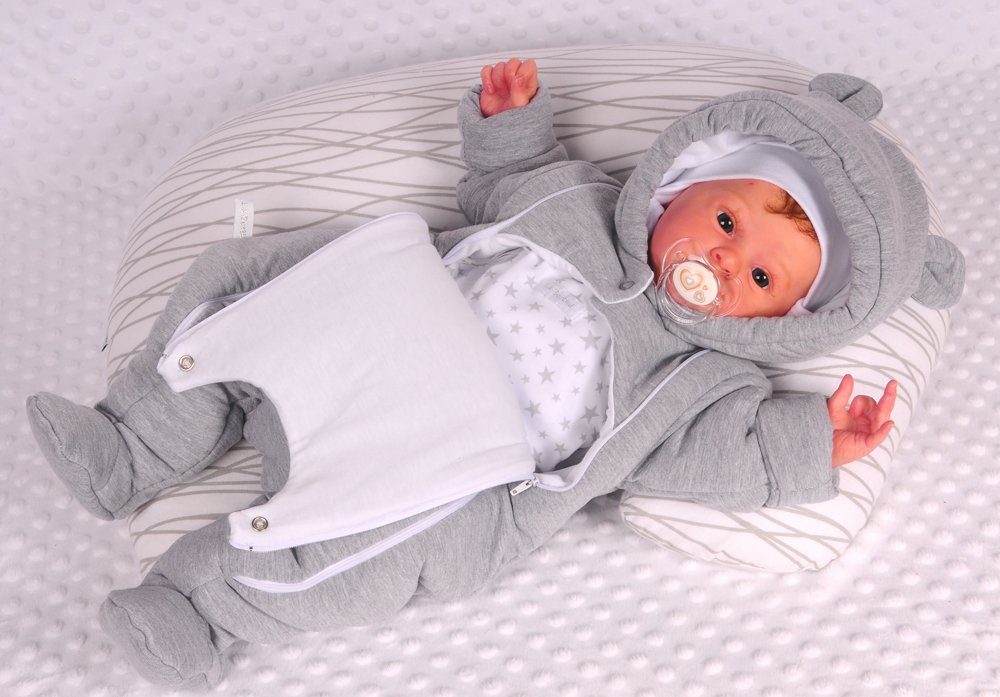 Schneeoverall Wagenanzug Babyanzug Baby Overall in Grau Übergangsoverall