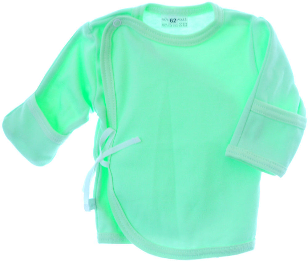 Wickelshirt Baby Wickelhemdchen in Grün Erstlingsshirt