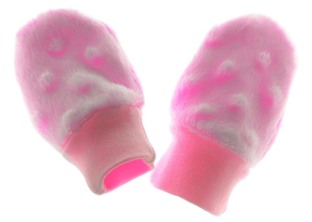 Baby Fäustlinge aus Fleece, in Rosa gefüttert