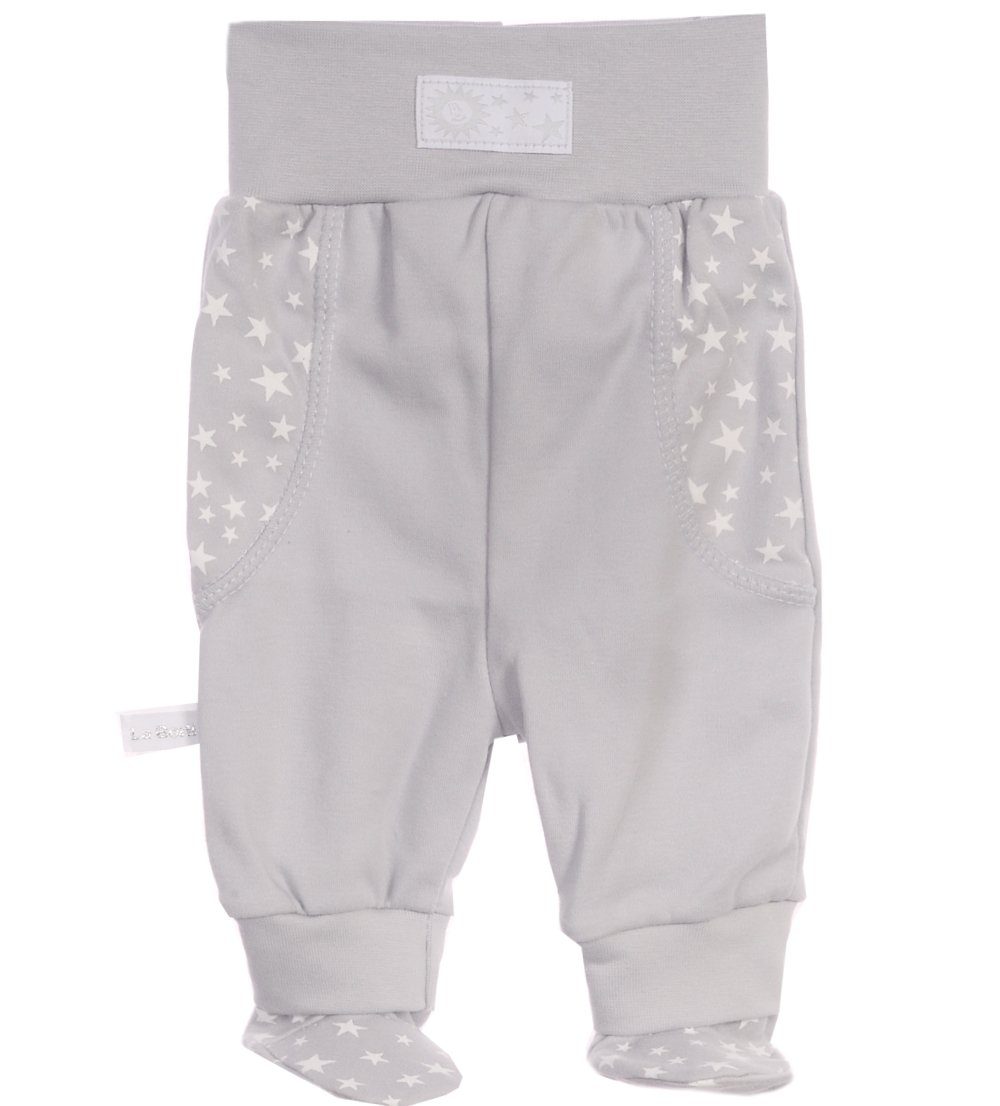 Wickelbody und Hose Baby Anzug in Grau mit Sternchen