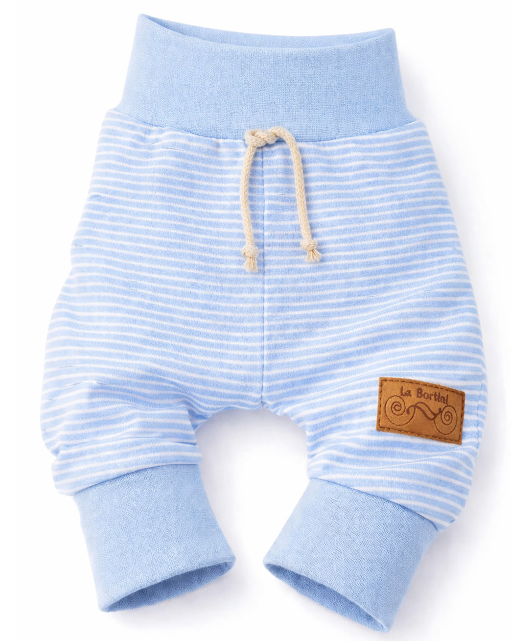 Baby Hose in Hellblau Mitwachshose gestreift
