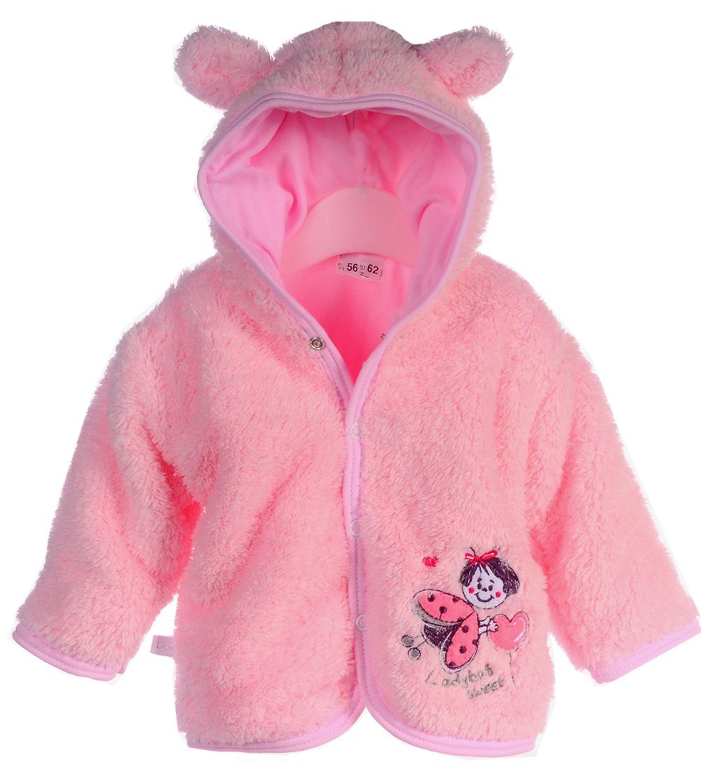 Baby Jacke in Rosa Fleece Jäckchen in Rosa Erstlingsjacke