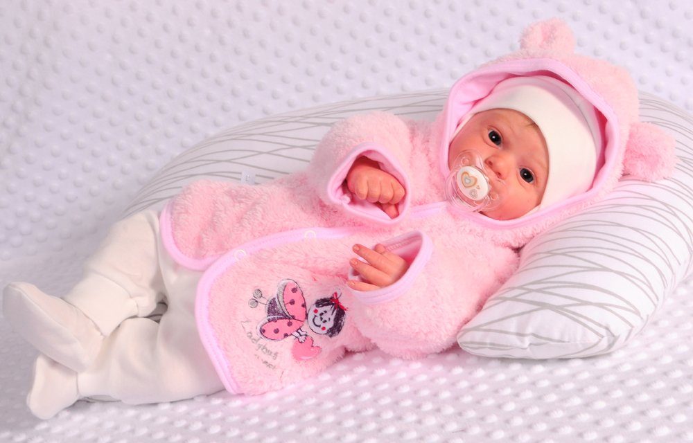 Baby Jacke in Rosa Fleece Jäckchen in Rosa Erstlingsjacke