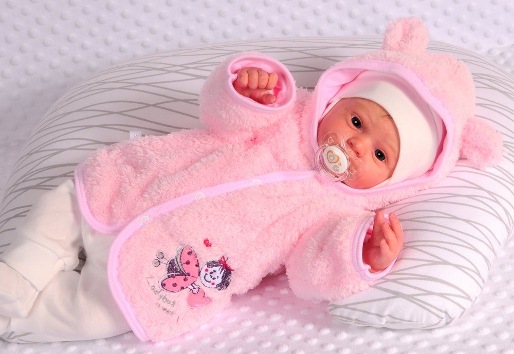 Baby Jacke in Rosa Fleece Jäckchen in Rosa Erstlingsjacke