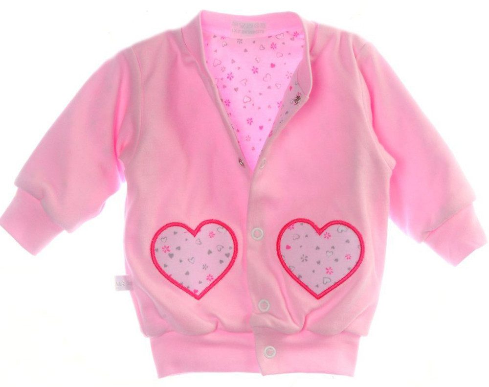 Baby Jacke Swetjacke in Rosa mit Blumenmuster