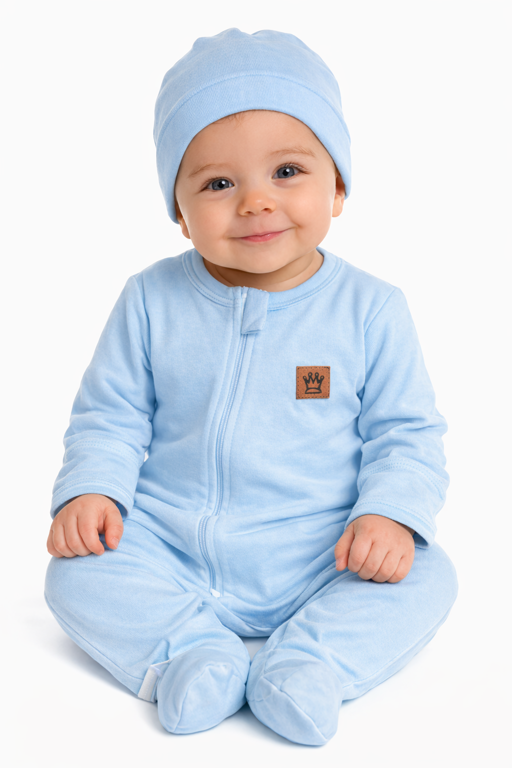 Strampler Overall und Mütze Set 2-teilig in Blau