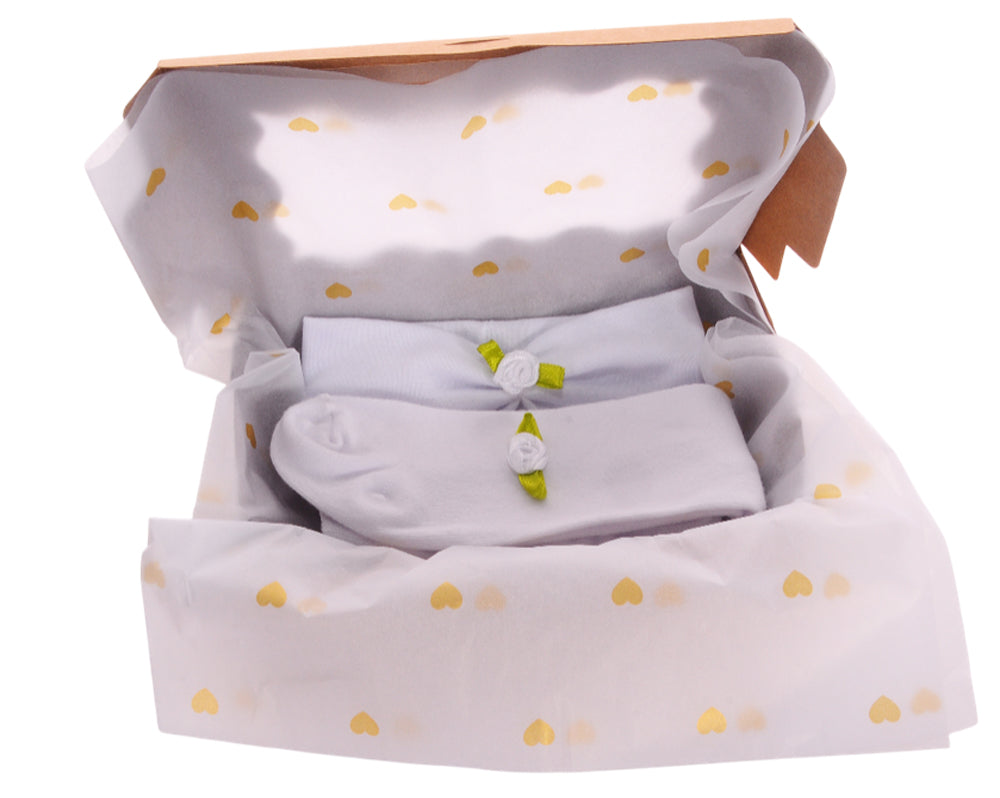 Strumpfhose und Stirnband Baby Set festlich Erstlingsset