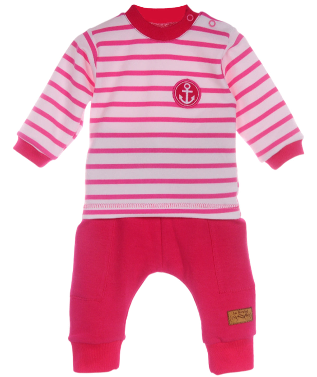 Anzug 3tlg T-Shirt Jacke Hose Baby Set in Weiß Pink