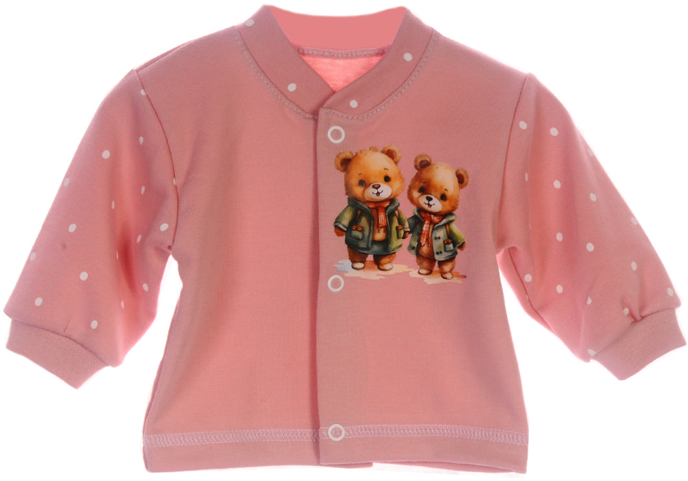Baby Hemdchen Erstingsshirt in Altrosa mit Bären Aufdruck