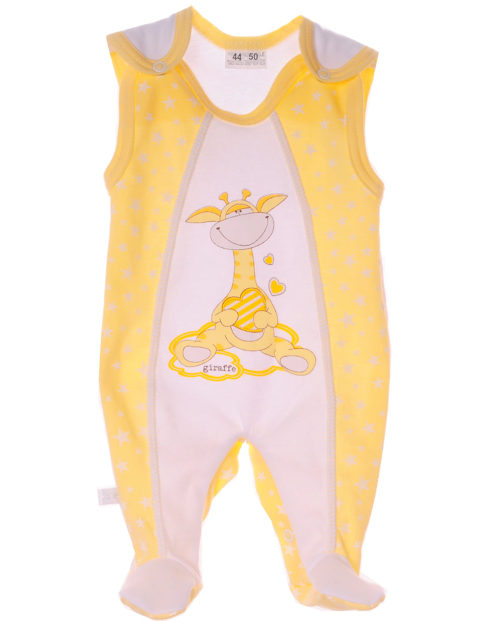 Strampler in Gelb mit Giraffe Einteiler für Neugeborene unisex