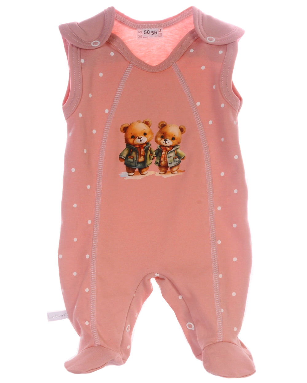 Baby Strampler Einteiler in Altrosa mit Bärchen