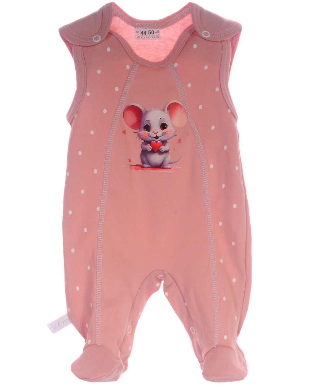 Baby Strampler in Puderrosa mit Maus Einteiler