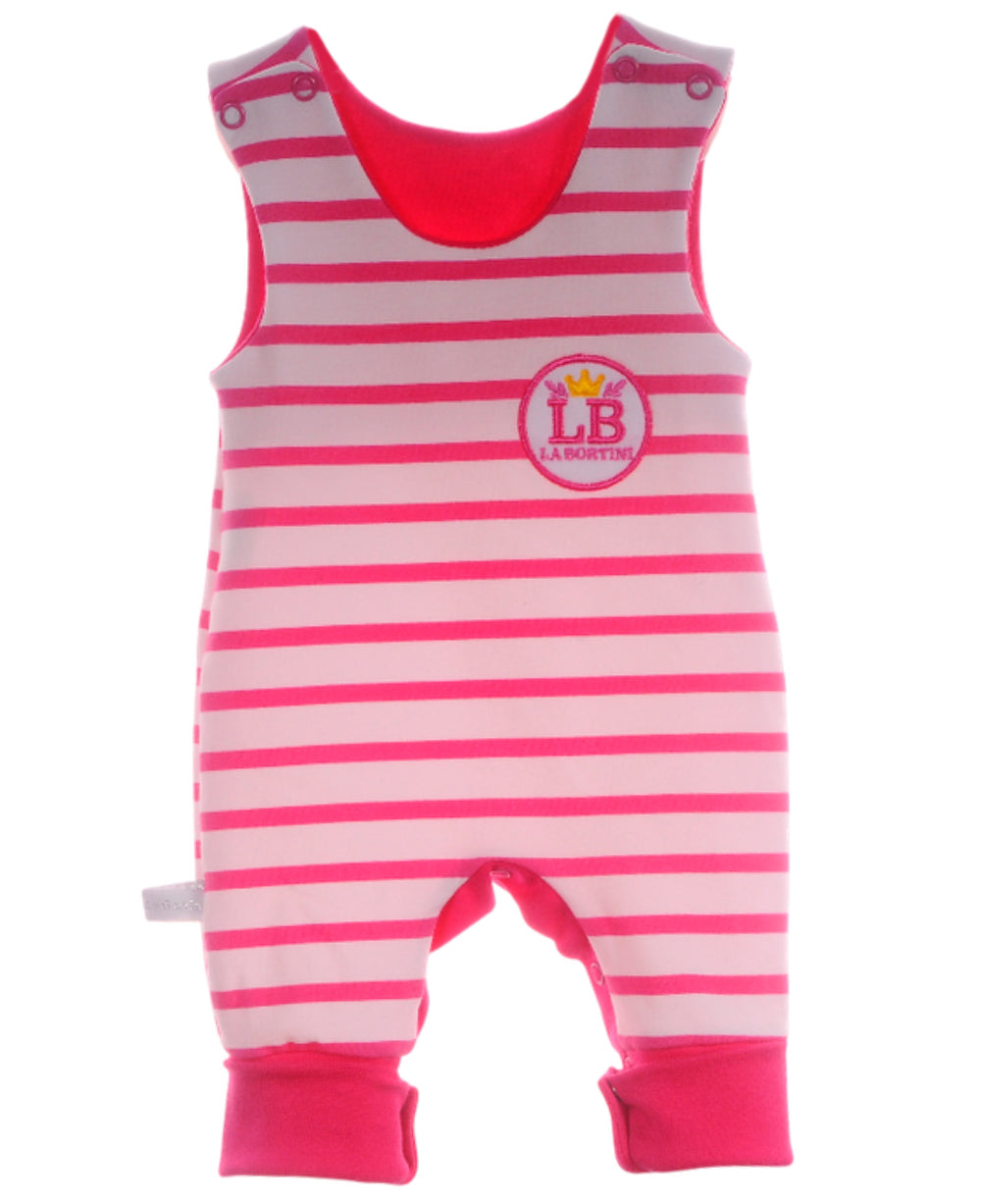 Baby Anzug 2-teilig in Weiß-Pink Strampler und Langarmshirt