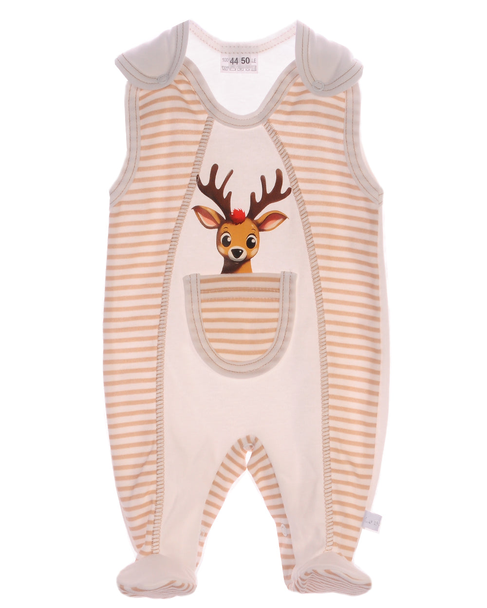 Baby Strampler Einteiler in Creme mit Rentier unisex