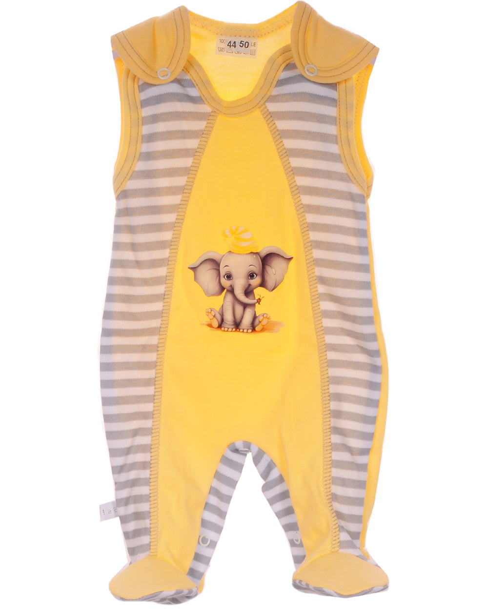 Baby Strampler in Gelb mit Elefant Erstlingsstrampler
