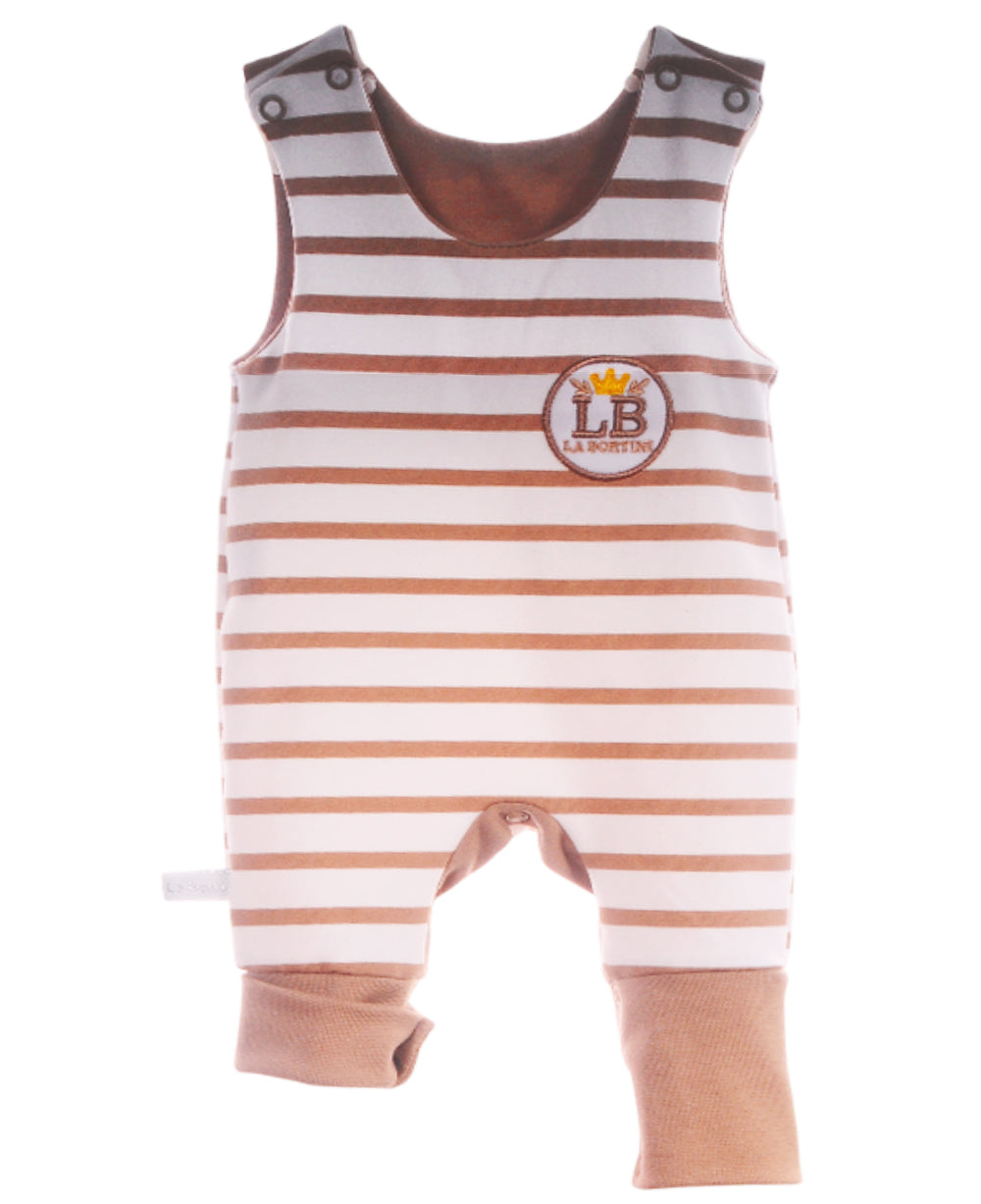 Baby Anzug 2-teilig in Creme-Beige Strampler und Wickelbody mit Kratzschutz