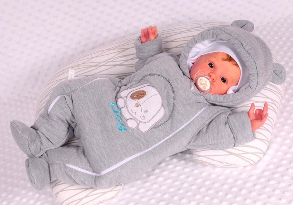 Schneeoverall Wagenanzug Babyanzug Baby Overall in Grau Übergangsoverall