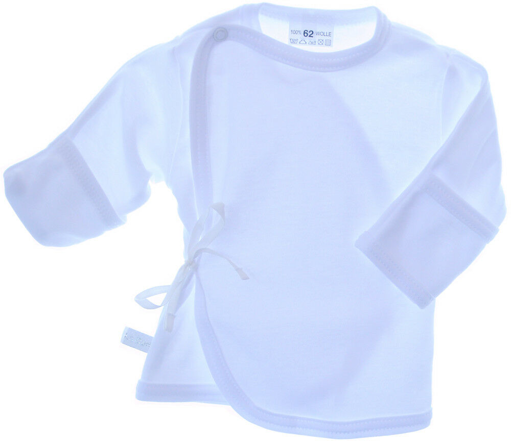 Wickelshirt Baby Wickelhemdchen in weiß Erstlingsshirt
