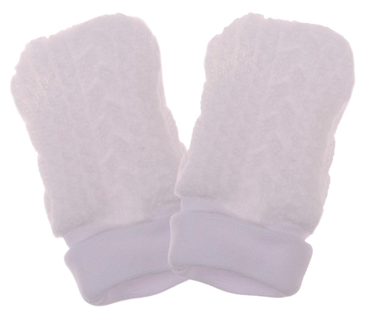 Baby Fäustlinge Strickhandschuhe in Weiß neutral Handschuhe 0-12Mon