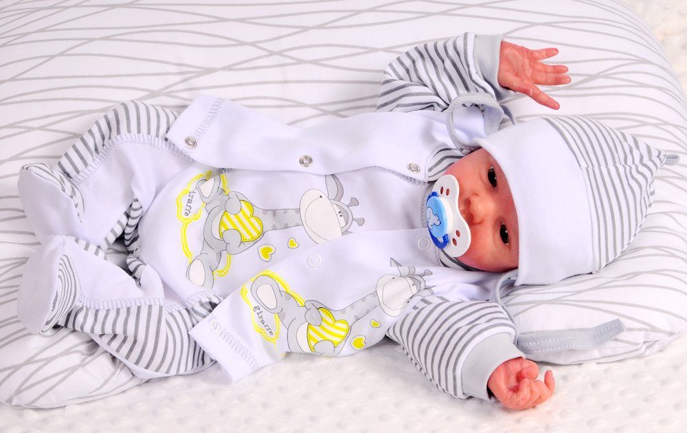 Strampler Mütze und Hemdchen Baby Anzug