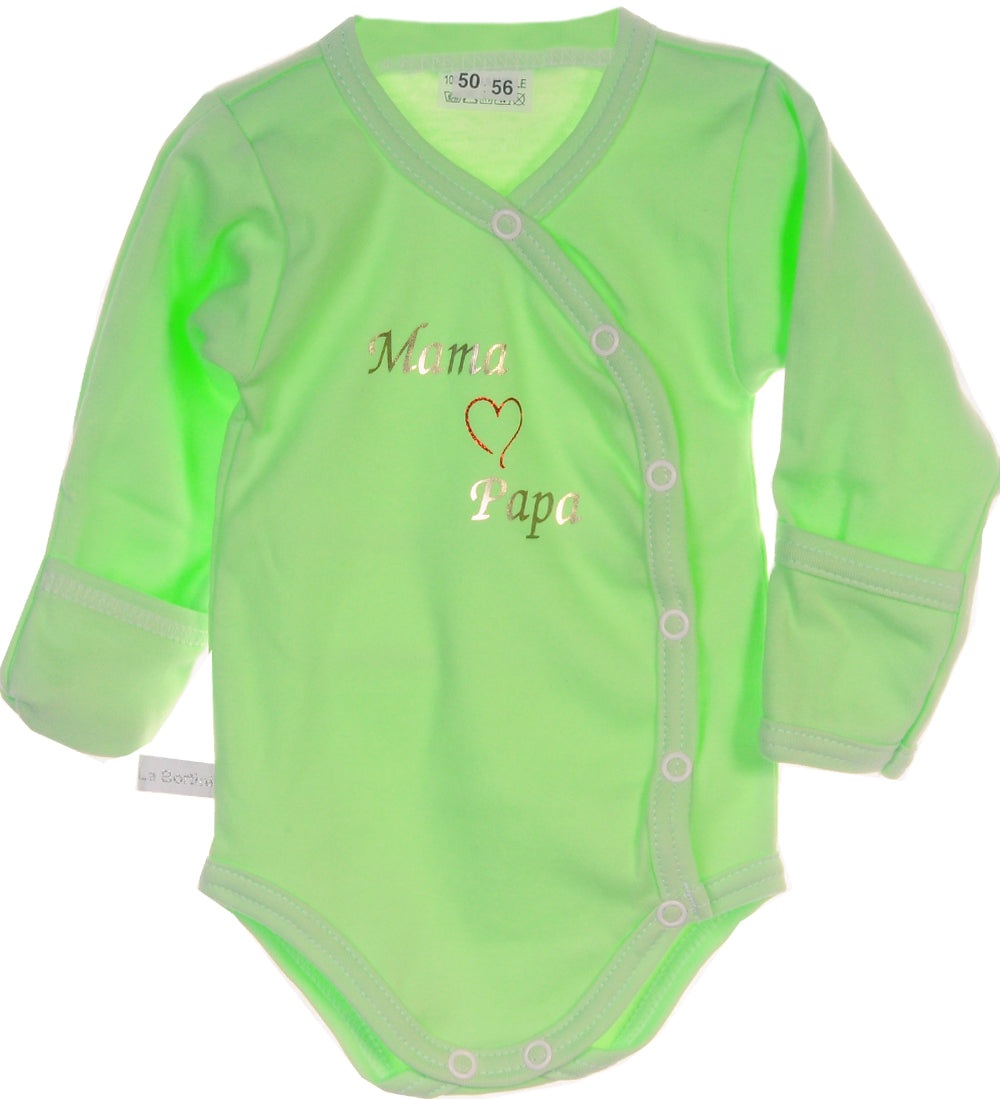 Body in Grün Baby Wickelbody Langarmbody