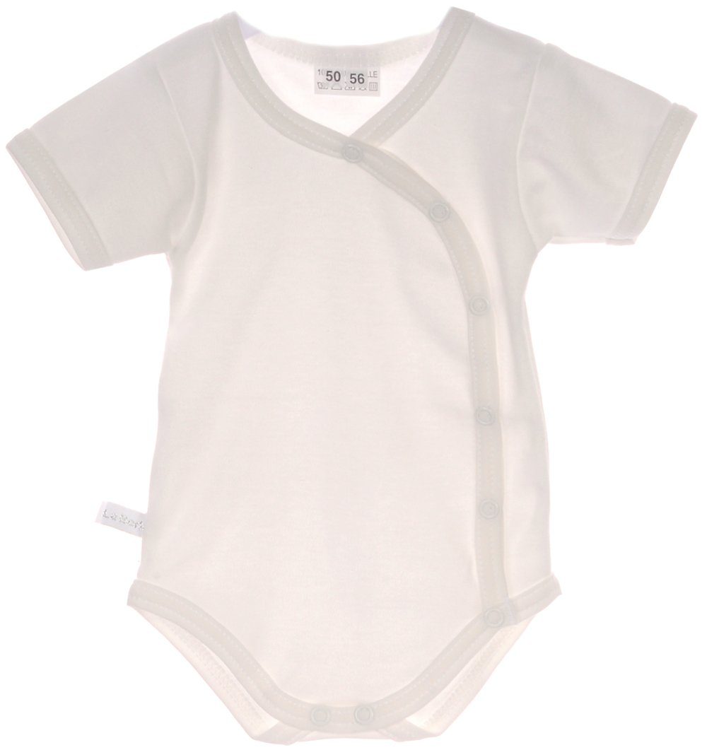 Baby Body Kurzarmbody Wickelbody in Creme neutral