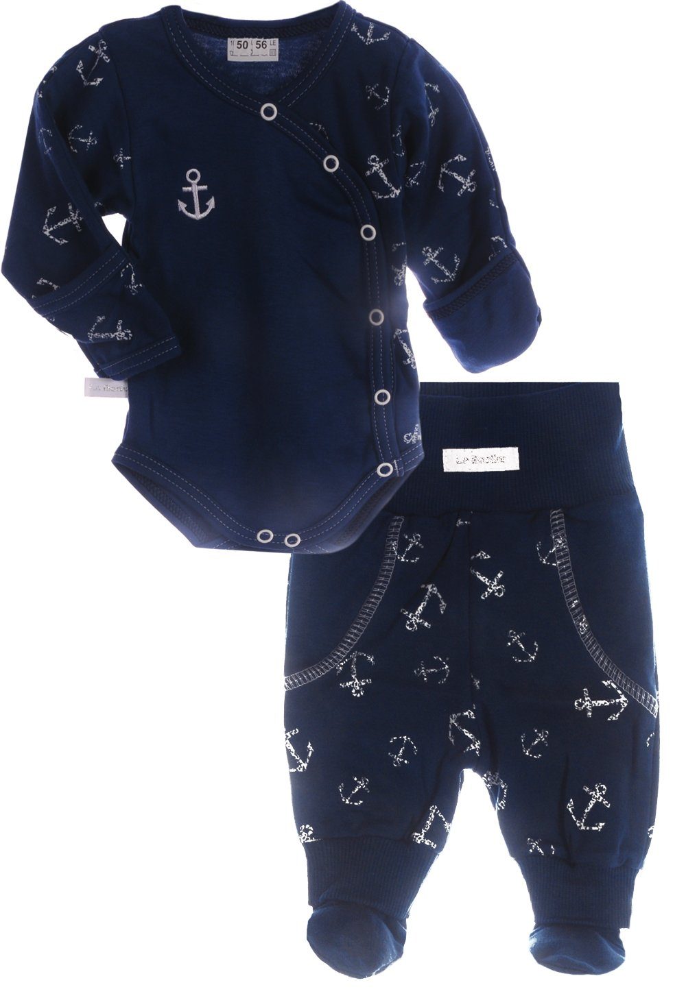 Body und Hose Baby Anzug in Blau mit Ankermuster
