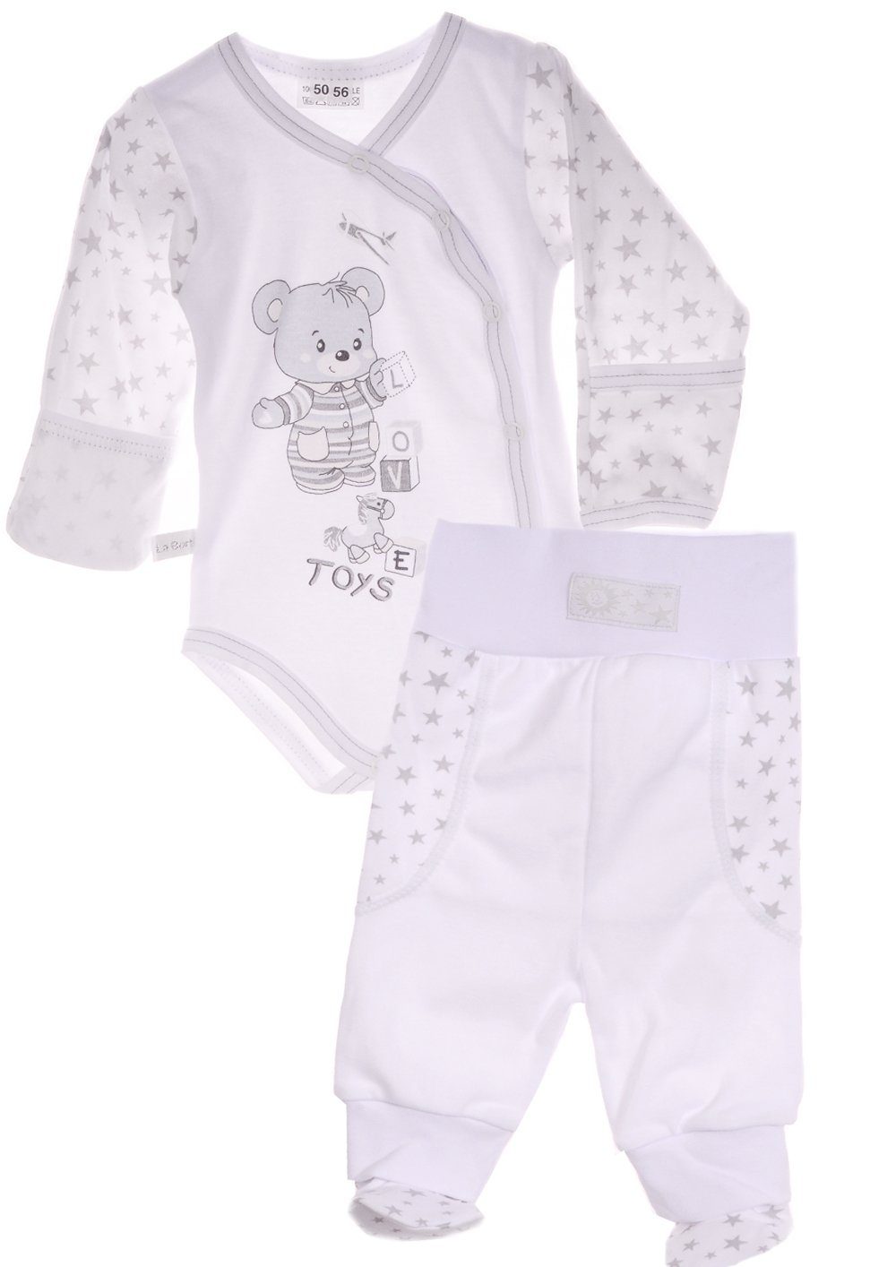 Body und Hose Baby Anzug in Weiß mit Sternenmuster