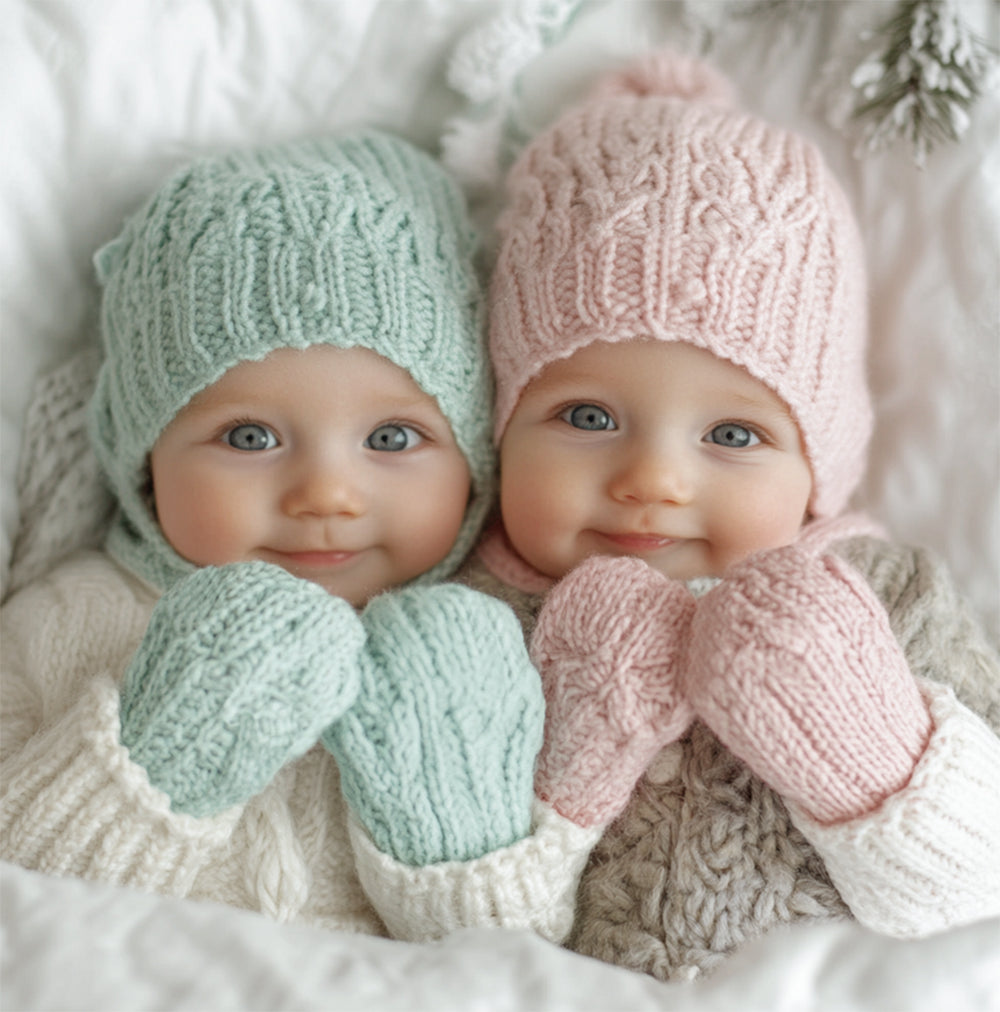 Fäustlinge, Handschuhe, Strickschuhe und Zubehör