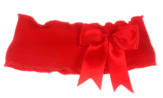 Stirnband Kopfband in Rot mit roter Schleife