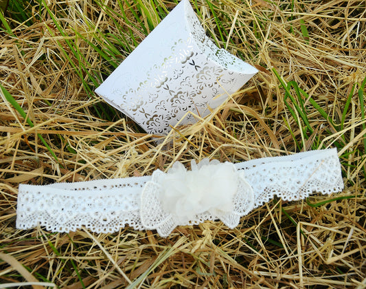 Stirnband für Babys und Kinder ab 0Mon in Creme Taufe