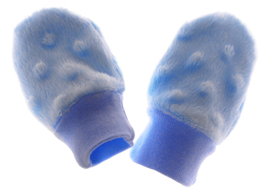 Baby Fäustlinge aus Fleece, in Blau gefüttert