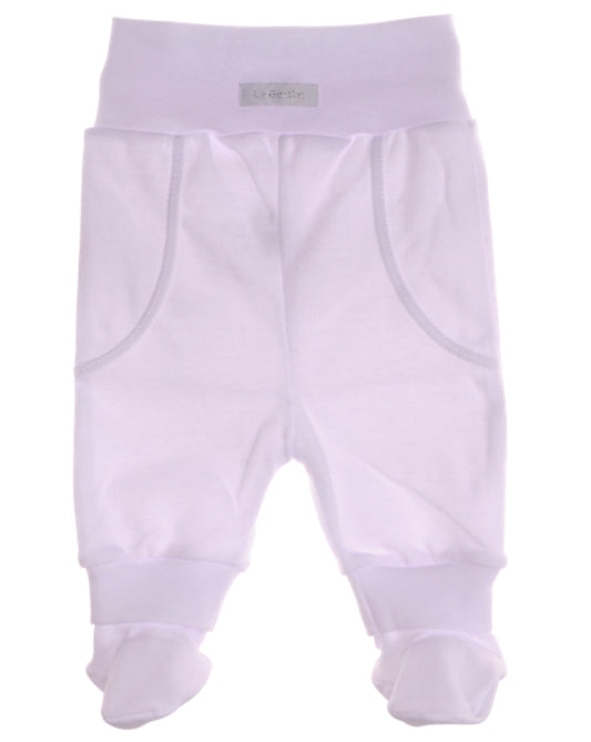 Baby Hose mit Füßchenin Weiß neutral