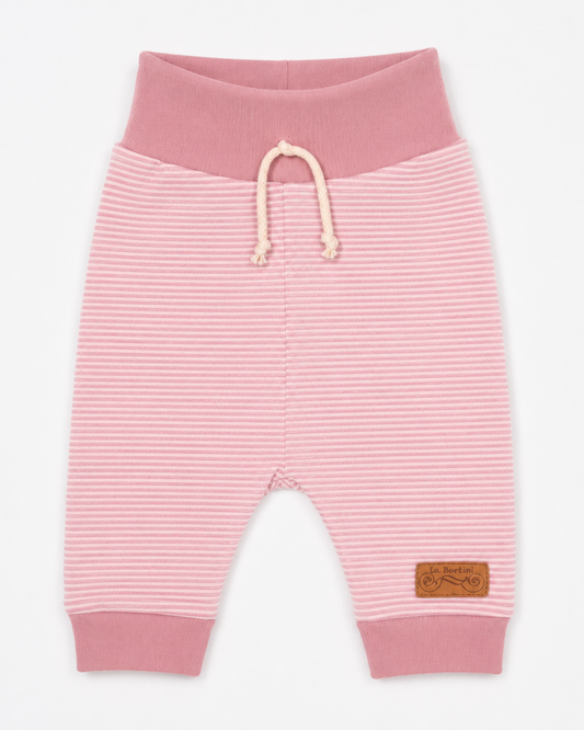 Baby Hose gestreift Mitwachshose Altrosa gestreift