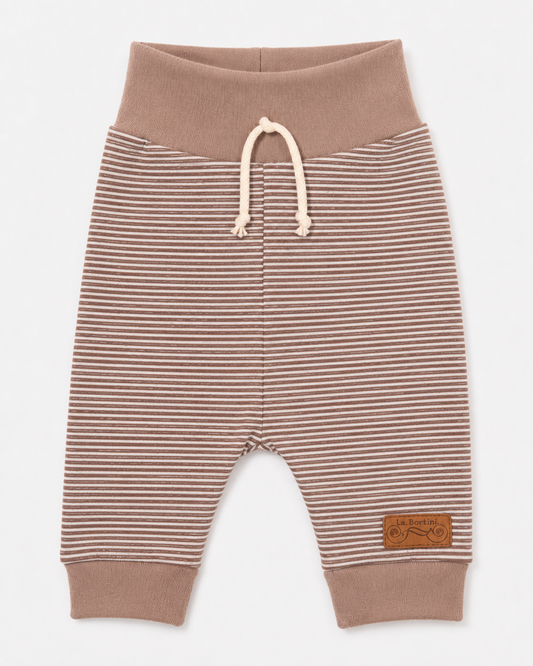 Baby Hose gestreift Mitwachshose braun