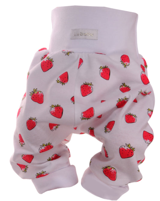 Baby Hose in Weiß mit Erdbeeren
