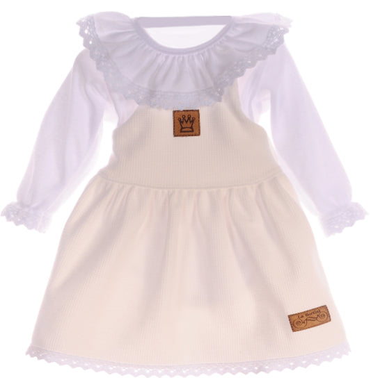 Trägerkleid Baby Kleid und Body Latzkleid Trägerrock und Langarmbody